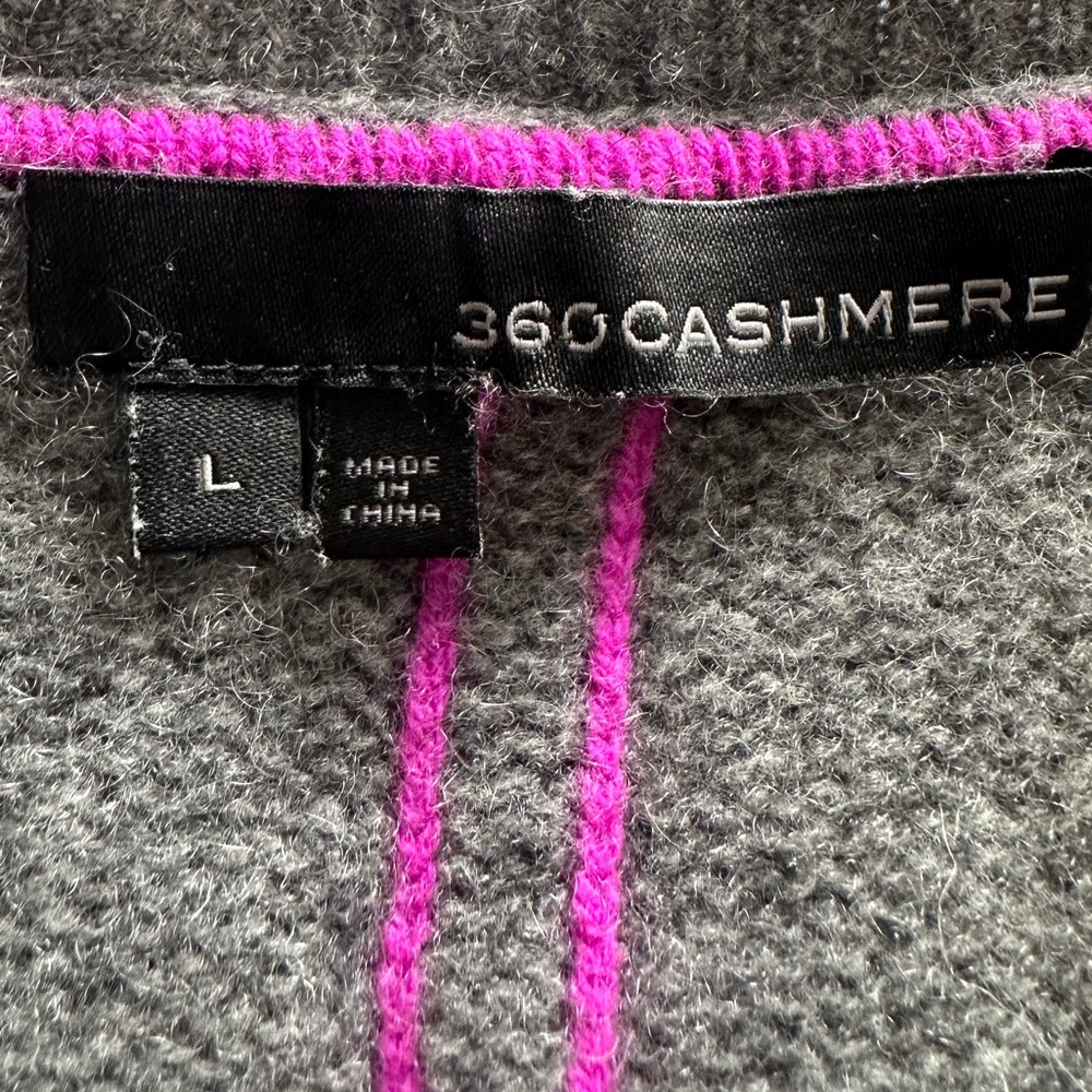 360 Cashmere Cozy Gray V-Neck Sweater, size large - Picture 12 of 14